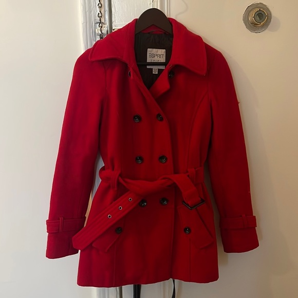 Esprit Jackets & Blazers - Esprit Red Peacoat - size 4